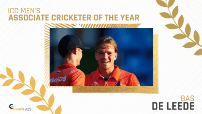 Presenting the Men's Associate Cricketer of the Year: Bas de Leede