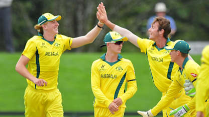 Australia U19 celebrate their win over Afghanistan in the semi-final