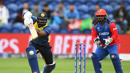 Kusal Perera drives against Afghanistan