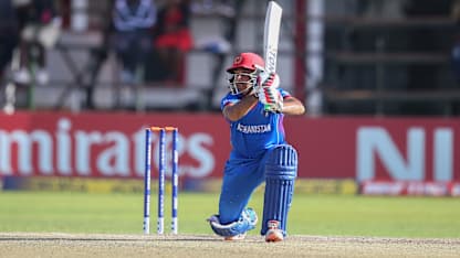 Asghar Stanikzai of Afghanistan scores runs during The ICC Cricket World Cup Qualifier between Ireland and Afghanistan at The Harare Sports Club on March 23, 2018 in Harare, Zimbabwe (©ICC).