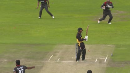 PNGs first casualty as Lega Siaka is bowled by Mohammad Naveed