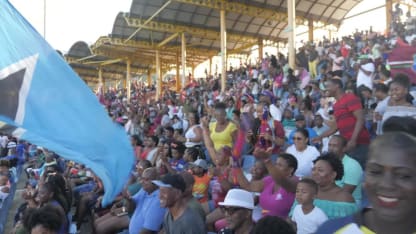 WI v ENG: Windies fans celebrate the win