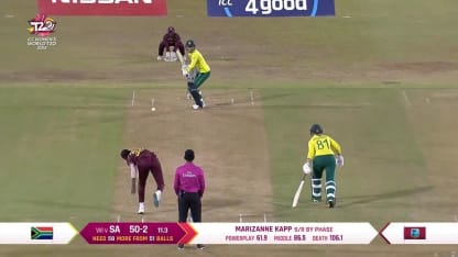 WI v SA: South Africa's Dane van Niekerk run out by Deandra Dottin