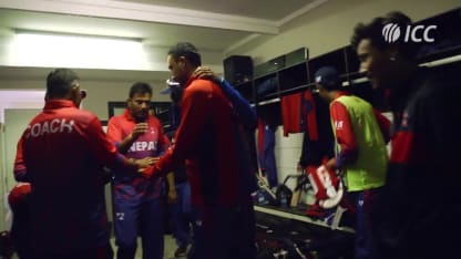 Nepal's dressing room celebrations after booking their spot at the Cricket World Cup Qualifier