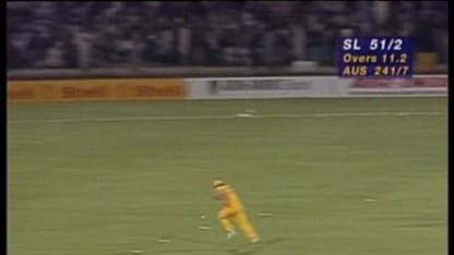 Aravinda de Silva strikes with a century to win the ICC Cricket World Cup 1996