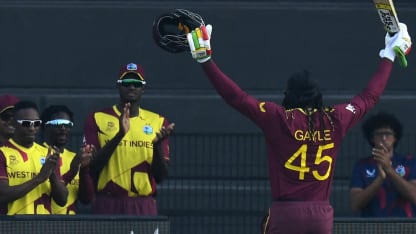 West Indies and fans applaud Chris Gayle off the field