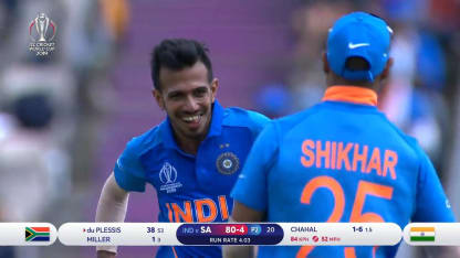 CWC19: SA v IND - Chahal bowling highlights