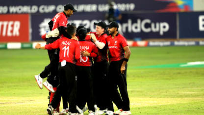 Hong Kong celebrate run out of Zeeshan Maqsood