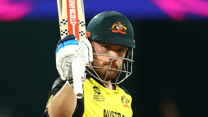 Aaron Finch of Australia celebrates reaching a half century during the ICC Men's T20 World Cup match between Australia and Ireland 1920x1080