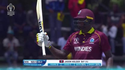 CWCQ: Jason Holder bring up his 50 with a towering six!