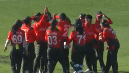 Winning Moment: Bangladesh celebrate a first-ever Women's World Cup victory