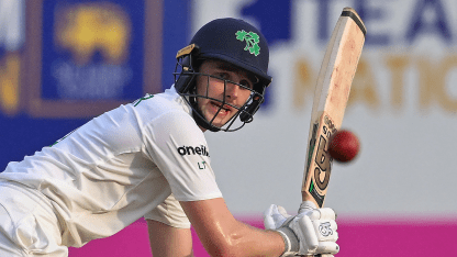 Ireland's Lorcan Tucker plays a shot during the first day of the second and final cricket Test match between Sri Lanka and Ireland 1920x1080