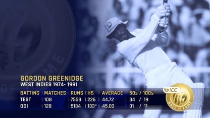 ICC Hall of Fame: Gordon Greenidge | A ferocious and adaptable opener