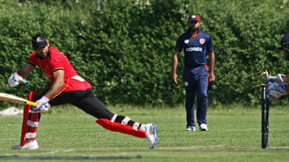 Shaheryar Butt is stumped by Ifthikar off Shahzad Umran and Norway have beaten Belgium at the ICC Europe Division 1 Tournament in The Netherlands