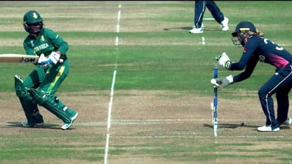 WICKET: Sarah Taylor's brilliant stumping dismisses Trisha Chetty