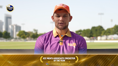 Gerhard Erasmus wins Men's Associate Cricketer of the Year | ICC Awards 2024