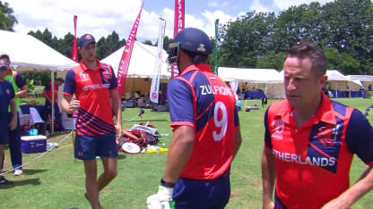 CWCQ: Teammates congratulate Sikander Zulfiqar on his 53*