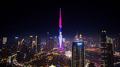 A dazzling display at Burj Khalifa as UAE welcomes Women's T20 World Cup 2024