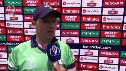Niall O'Brien talks after Ireland set Afghanistan 210 runs to win