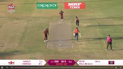 WI v ENG: Direct hit catches Lauren Winfield short