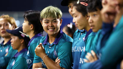 Players of Thailand look on following the ICC Women's T20 World Cup Qualifier 2024 match between Uganda and Thailand at Tolerance Oval on April 29, 2024 in Abu Dhabi, United Arab Emirates.