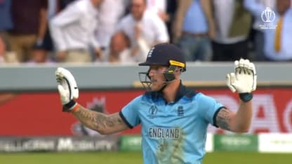 2019 CWC | Deflection off Ben Stokes' bat in final over of 2019