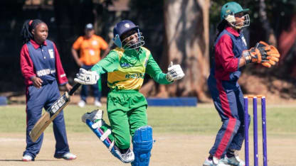 Rwanda batter Nyirankundineza celebrates