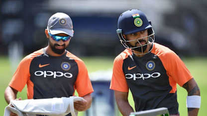 Rahane and Kohli in training