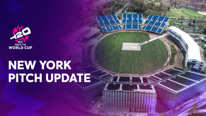Pitch installation in progress at Nassau County International Cricket Stadium for T20 World Cup