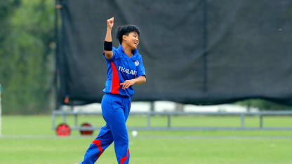 Thailand Bowler Boochatham celebrates the dismissal of Scotland Batsman Lorna Jack, 9th Match, Group B, ICC Women's World Twenty20 Qualifier at Utrecht, Jul 10th 2018.