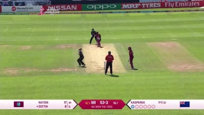 WICKET: Leigh Kasperek takes two in two with the dismissals of Stafanie Taylor and Deandra Dottin