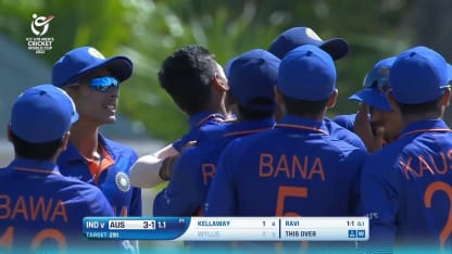 Ravi Kumar gets Teague Wyllie | IND v AUS | ICC U19 Men’s CWC 2022