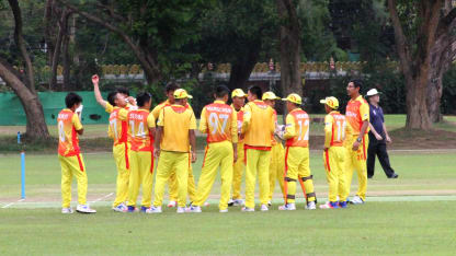 Teams during the warm-up matches of the World Cricket League Asia Qualifier