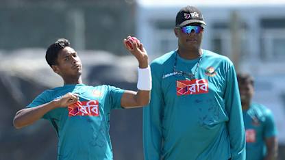 Mustafizur Rahman and Courtney Walsh