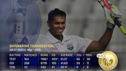 ICC Hall of Fame | Shivnarine Chanderpaul: 'Patient, dependable'