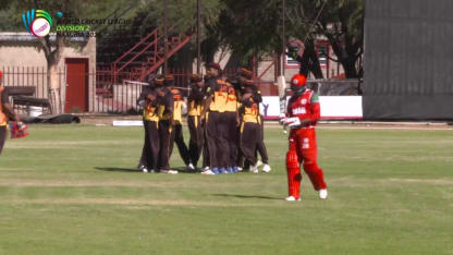 WCL 2: PNG v Oman – Tony Ura takes a great catch off the bowling of Soper to dismiss Oman's Sandeep Goud