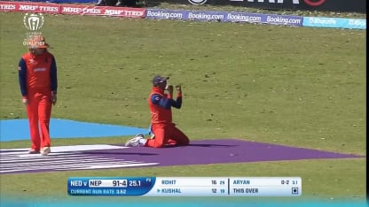 A clean catch under pressure from Teja Nidamanuru | CWC23 Qualifier