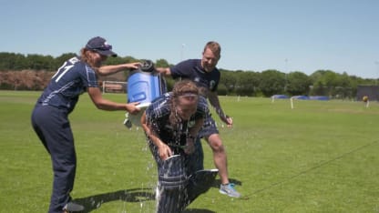 WT20Q: Scotland v PNG – Scotland celebrate after winning the third place Playoff