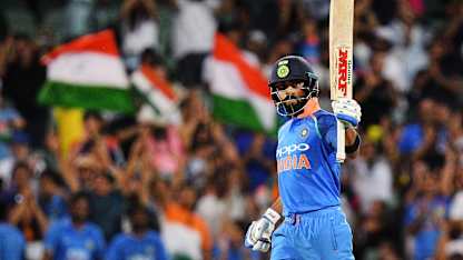Virat Kohli brought up his 39th ODI hundred for India, scoring 104 from 112 deliveries