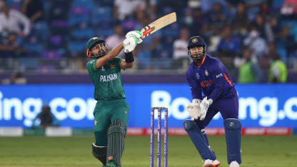 Azam brings up his half-century with a mighty six