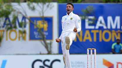 Keshav Maharaj picked up three wickets late in the day to wrest some momentum