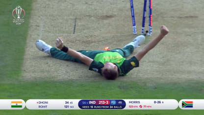 CWC19: SA v IND - Morris takes high catch off his own bowling