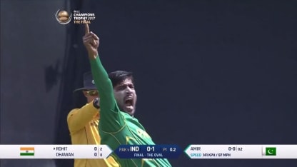 WICKET: Rohit falls to Amir for a duck