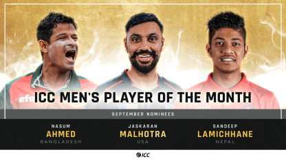 ICC Men's Player of the Month nominations for September announced