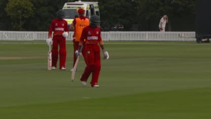 Wesley Madhevere heads back to the pavilion for a duck against Sri Lanka