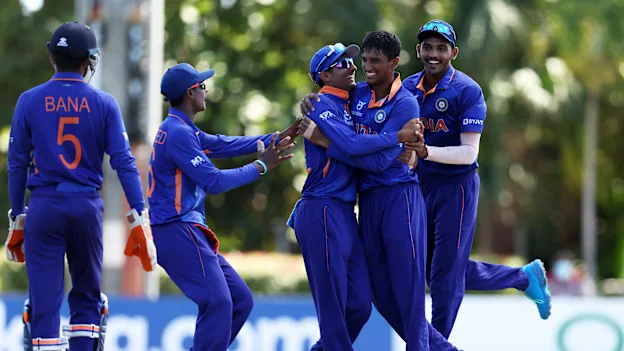 India celebrate a wicket