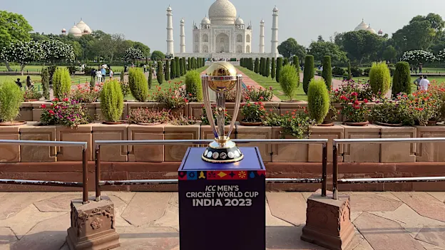 The ICC Men's CWC 2023 Trophy Tour in Agra (Taj Mahal)