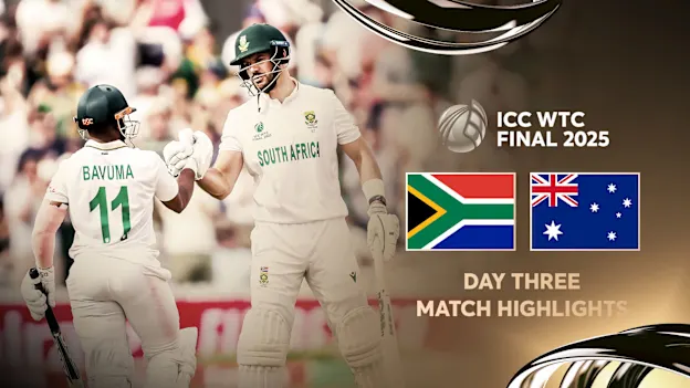 Logo of Markram, Bavuma guide SA within touching distance of glory | Day 3 Highlights | WTC25 Final