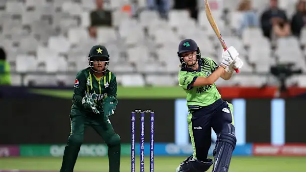 Gaby Lewis in action against Pakistan