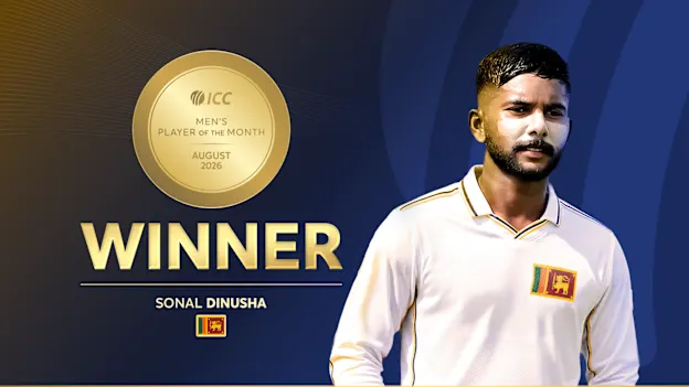 Sonal Dinusha wins ICC Men's Player of the Month for August 2026